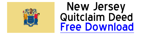 Free Quit Claim Deed New Jersey